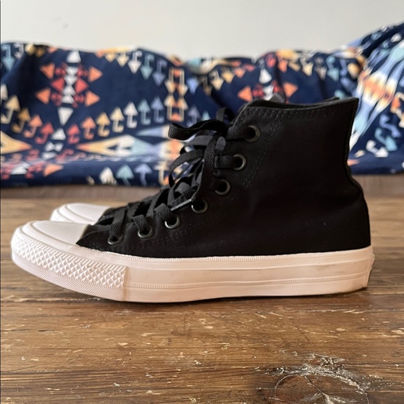 Converse Chuck Taylor II Black High-Top Sneakers with White Soles Size 7.5(24.5) - Picture 1 of 7